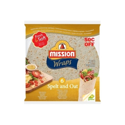 Picture of MISSION  WRAPS SPELT & OAT 370GR 50C OFF